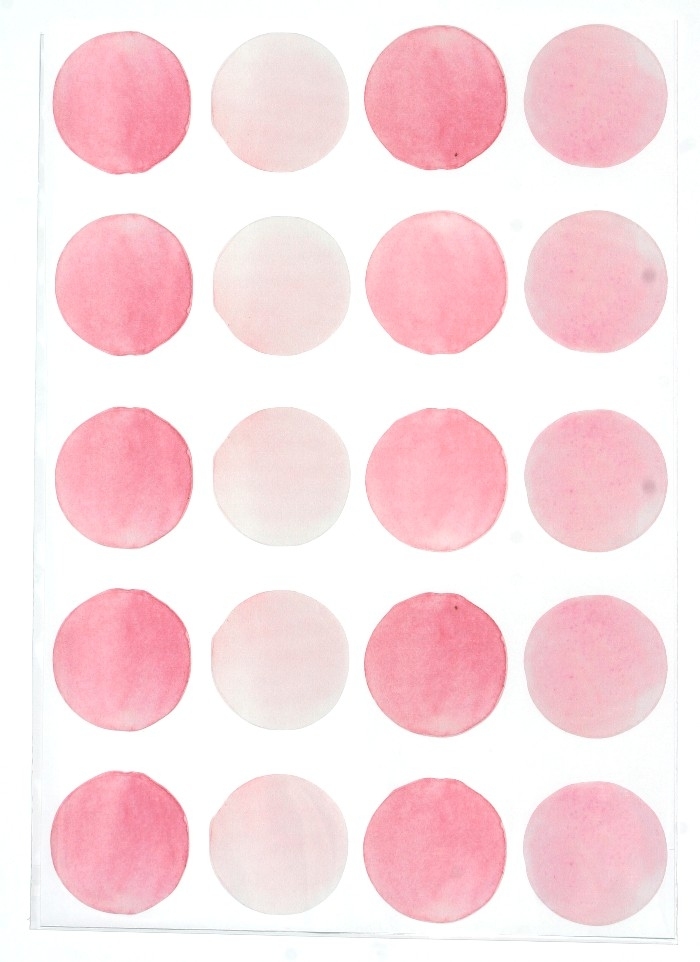Stickers pois aquarelle - Rose pâle