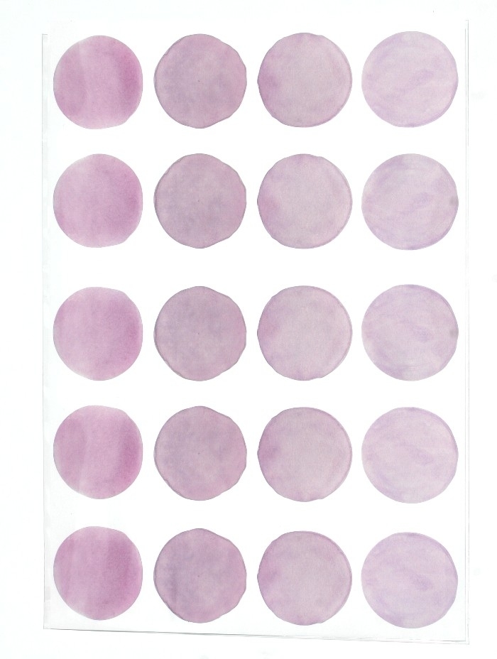 Stickers pois aquarelle - Violet