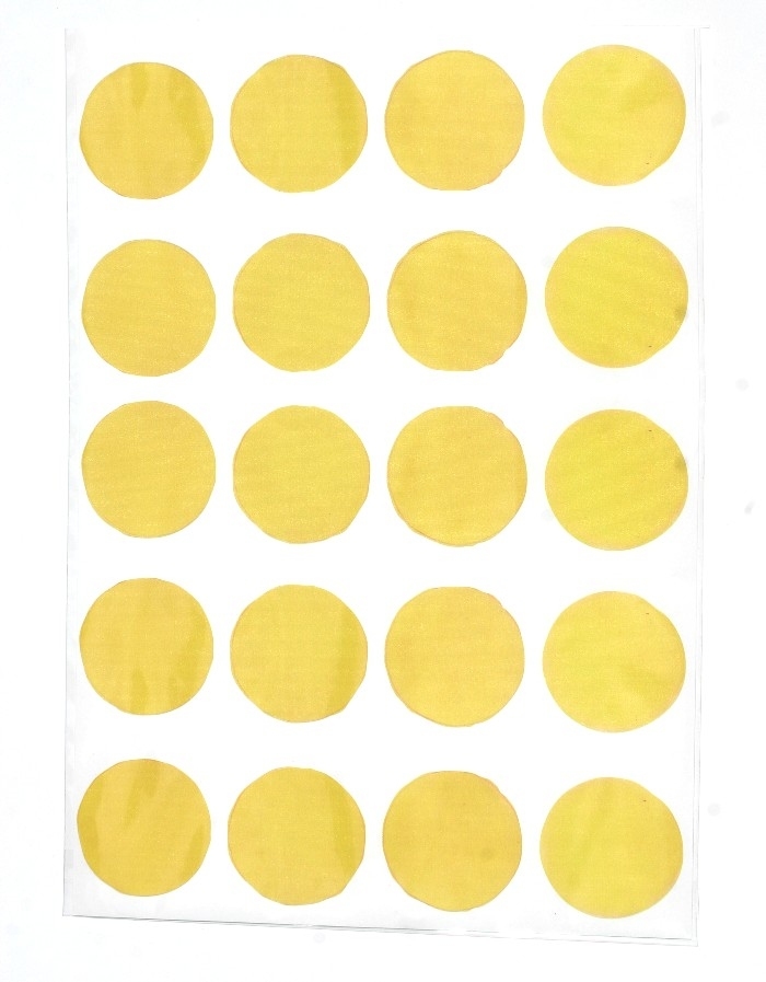 Stickers pois aquarelle - Jaune