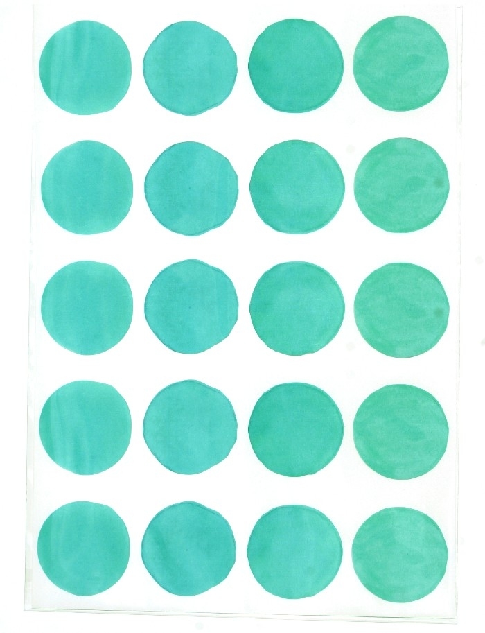 Stickers pois aquarelle - Turquoise