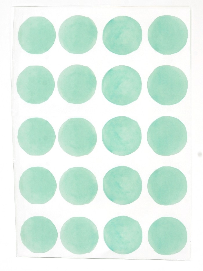 Stickers pois aquarelle - Turquoise pastel