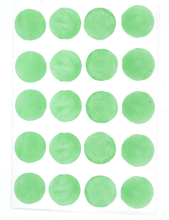 Stickers pois aquarelle - Vert prairie