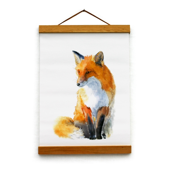 Toile canvas aquarelle - Renard