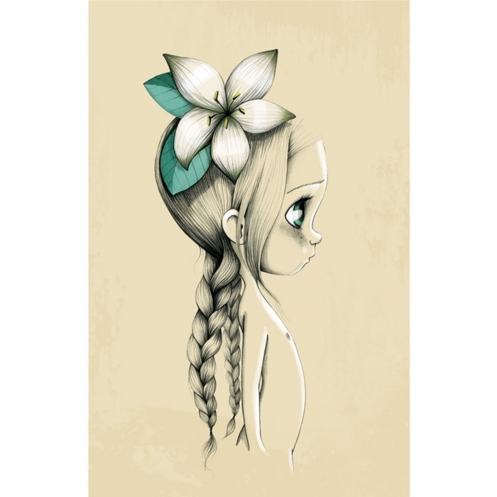 Tableau Sur Toile Wild Girl Vert Emeraude