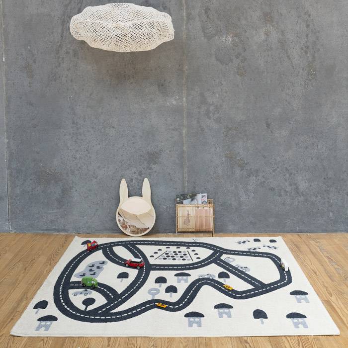 Tapis chambre d'enfant circuit Bleu