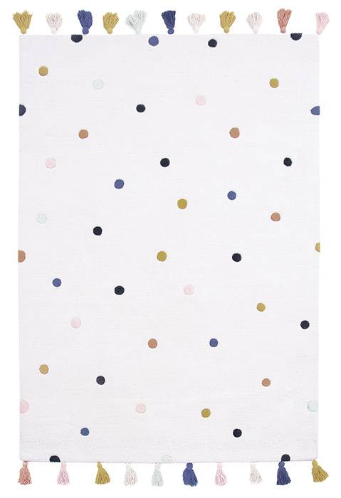 Tapis coton rectangle pois multicolores - 120 x 170 cm