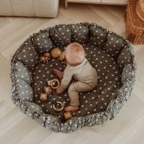 Tapis déveil évolutif contour relevable gris vert motif oiseaux  Bloom Birds  Play & Go