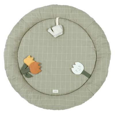 Tapis dveil sensoriel Playground Nobodinoz avec jouets tulipes
