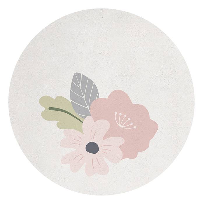 Tapis coton rond Fleurs - 150 cm