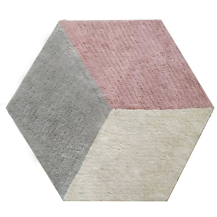 Tapis lavable cube rose - AFK Living