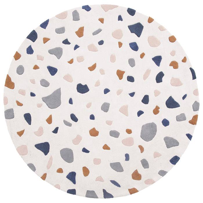 Tapis coton rond motif Terrazzo - 150 cm