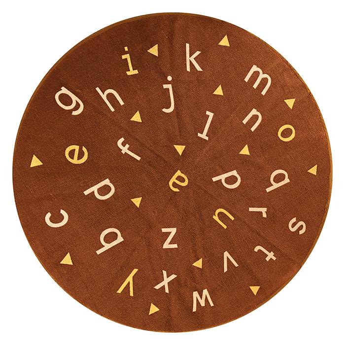 Tapis rond alphabet terracotta - AFK Living
