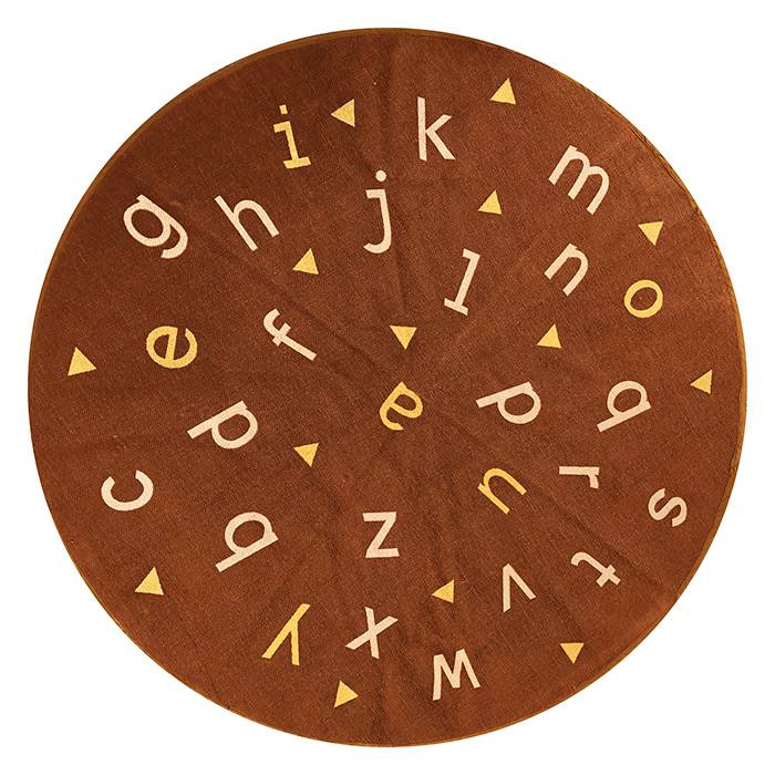 Tapis rond alphabet terracotta AFK Living