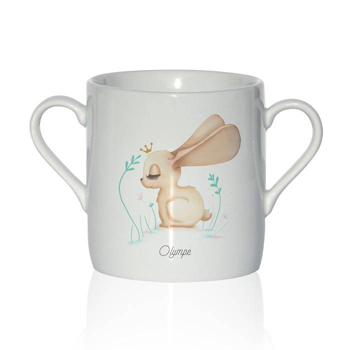 Tasse en porcelaine illustrée par Gaelle Duval motif lapin