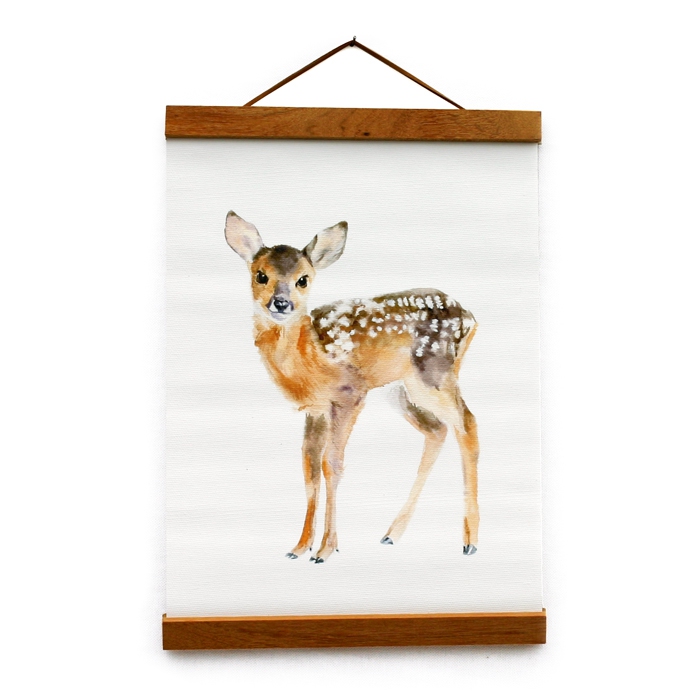 Tableau faon cerf 1 toile canvas aquarelle faon p image 42575 grande